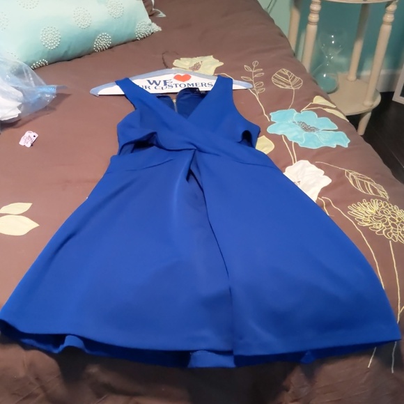 Cobalt Blue mini dress fit and flare style - Picture 1 of 5